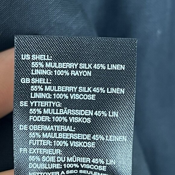 H&M Black Blazer Mens 42L Slim Fit Mulberry Silk Linen Wedding Old Money Preppy - Picture 7 of 12